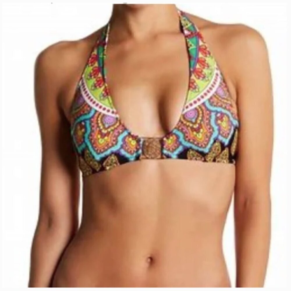 Trina Turk Moroccan Medallion Halter Bikini Top - Picture 2 of 7
